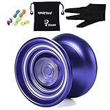Responsive MAGICYOYO K7 Aluminum Metal Yoyo Ball for Beginners with Bag+Glove+5 Strings-- Purple by MAGICYOYO