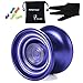 Responsive MAGICYOYO K7 Aluminum Metal Yoyo Ball for Beginners with Bag+Glove+5 Strings-- Purple