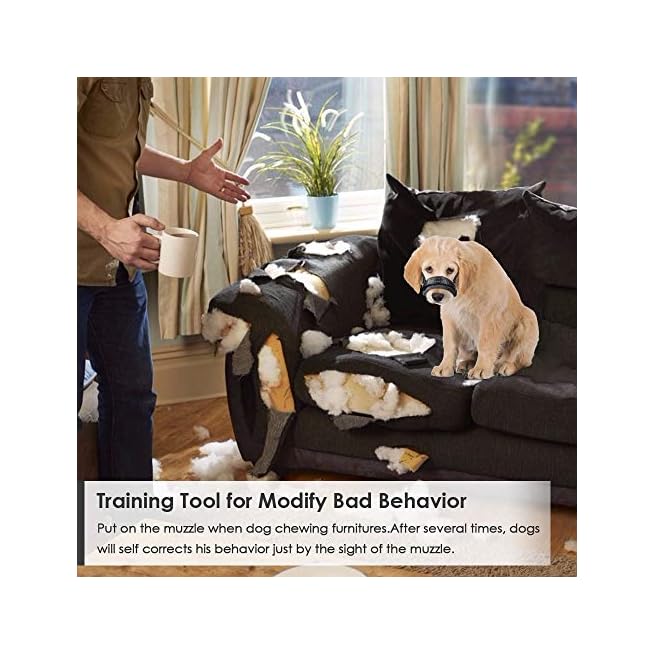 Slowton Nylon Dog Muzzle Dog Mouth Cover Adjustable Soft Padded