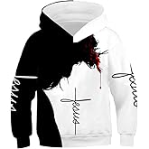 CHAOS MONKEY Boys Girls 3D Jesus Hoodie Print Christian Sweatshirt Pullover with Pocket