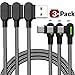 Mcdodo Type C Cable [3 Pack] 90 Degree Elbow Game USB C Charging Data Cable, Nylon Braided Fast Charge LED Indicator Compatible Samsung Galaxy Note 9, Note 8, S9 S8 Pixel (1.8M)