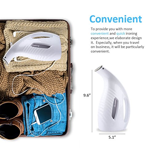 Baabyoo Travel Garment Steamers Ironing Accessories Trouser Pressers Garment Steamer Accessories Ironing Sets Clothes Irons Fabric Steamers for Clothes 180ml Compact Clothes Wrinkle Shooter (White)