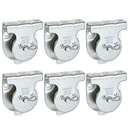 ABuff 6 Pcs Silver Fixed Pulley，Zinc Plated 3 x 21/5 Inch Cable