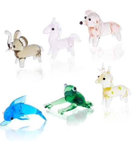 Amazon.com: HUAAPLEVLA 8 Pcs Tiny Glass Animals Blown Mini Glass