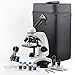 Solomark Compound Student Monocular Microscope with Smartphone Adapter, 40X - 800X All Metal Optical Glass Lenses with Microscope Prepared, Blank Slides and Black Storage Bag