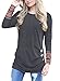 Ours Women's Long Sleeve Round Neck Patchwork Casual Loose Tunic Sweatshirt Tops (S,Black)