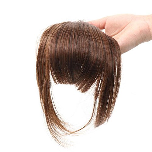 AOERT Bob Hair Bang Heat Resistant Kanekalon Synthetic Hair Clip-in Bangs - Three Color Straight Clip in Bang (#2)