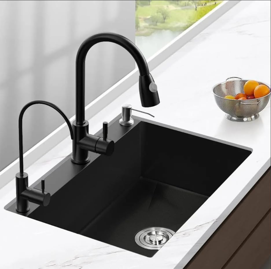 Fregadero De Cocina,80 * 45 * 20cm Tarjas para Cocina, Fregadero De Barra con Grifo y Escurridor de Platos, Fregadero De Barra con Dispensador de jabón, Fregaderos De Cocina para Baño Cocina