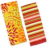 Fiesta Calypso Sunflower Floral & Stripe Terry Kitchen Towel Set