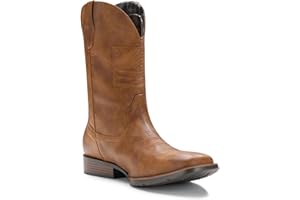 IUV Cowboy Boots For Men Wide Western Boot Traditional American Flag Retro Square Toe Country Work Boots