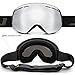 JULI Ski Goggles,Winter Snow Sports Snowboard Goggles with Anti-Fog UV Protection Detachable Dual Lens for Men Women Snowmobile Skiing Skating（Black Frame+VLT 18.5% REVO Silver）