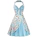 Vintage Halter Cocktail Dress 1950s Rockabilly Audrey Garden Picnic Retro Swing Tea Party Prom Homecoming Dresses