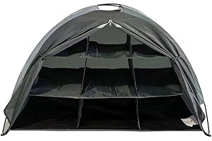 Camping Shoes Storage Organizer 9-Shelf Collapsible RV Tent Clothes Organizer for Outdoor Camping Hiking with Sturdy 210D Oxf