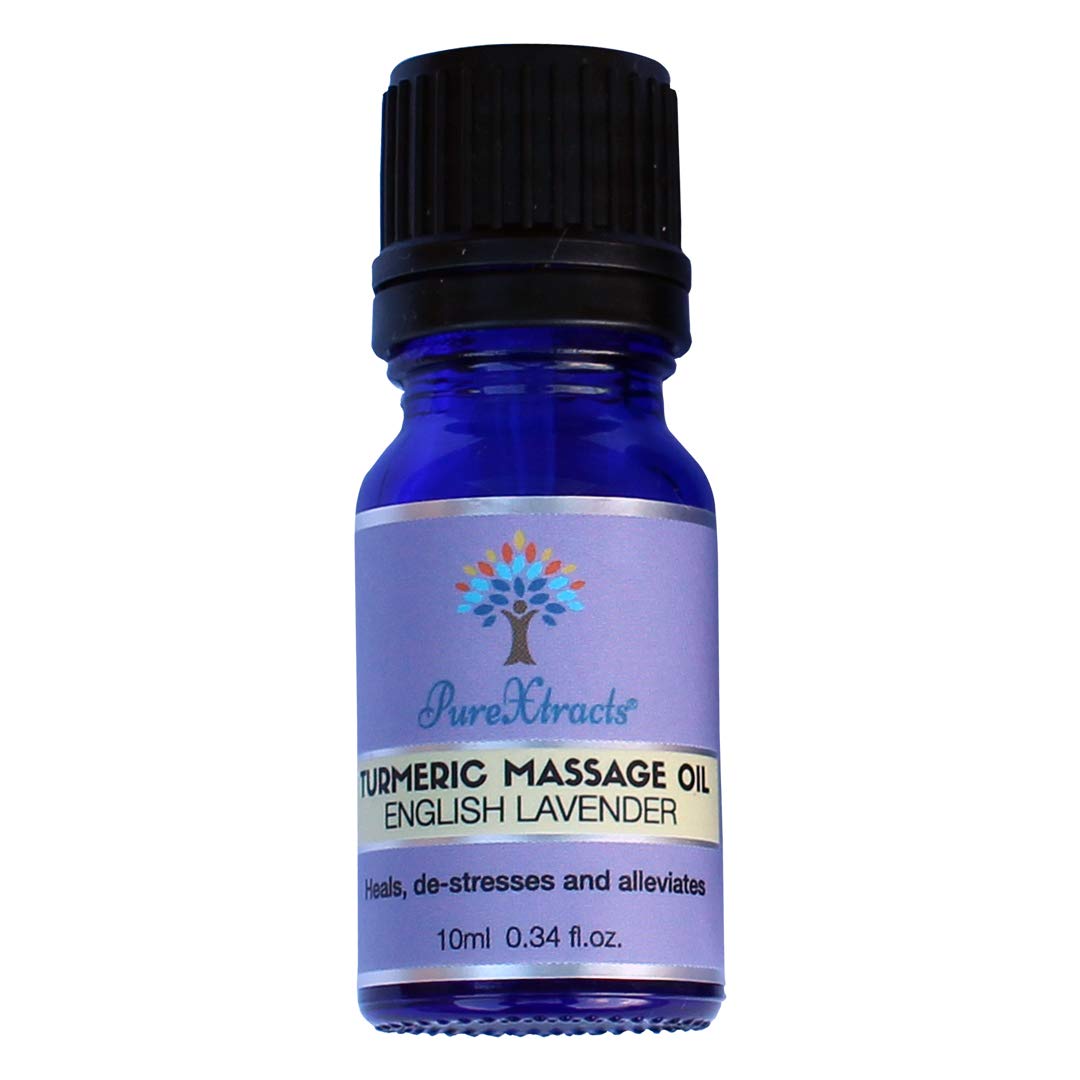 Turmeric Massage Oil with English Lavender, 100% Natural, Arthritis Relief, Helps with Sleep, Anti-inflammatory, Smells Amazing - by PureXtracts (10ML)