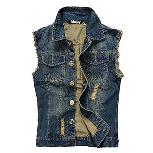 Men`s Retro Ripped Denim Jeans Vest Sleeveless Jacket www.denim.fit 2