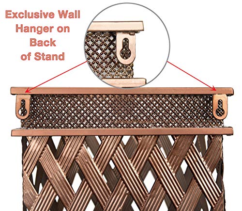 Dualplex Super Quality Umbrella Stand, Umbrella Holder, Antique Look Metal, Entry Hallway Décor, Wallside Style, w/Removable Drip Tray. Home, Office Decoration Rack Holds Umbrellas Canes Walking Stick
