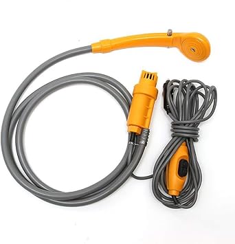 Amazon Latooポータブルシャワー 12v シガーソケットアウトドアシャワー ポンプ キャンプシャワー ペットバス 海水浴 軽量 Latoo シャワー