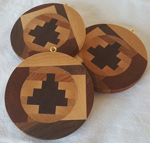 Whimsical Wooden Christmas Tree Ornaments - Set of Three