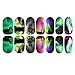 1 Sheet 3D Beautiful Landscape Nail Art Tips Pack Decal Wrap Water Tattoo Noctilucent Transfer Stickers DIY Decoration Fashion Xmas Gift #4