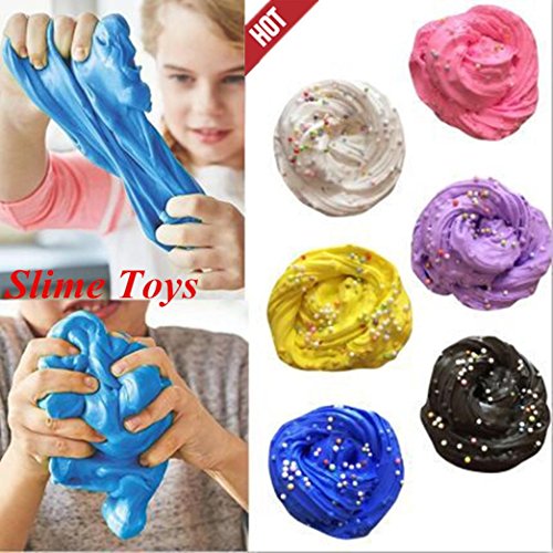 Neartime Hot Sale Slime Toys Fluffy Floam Slime Scented Stress Relief No Borax Kids Toy Sludge Toy (B-Blue, FREE) - Thumbnail 4