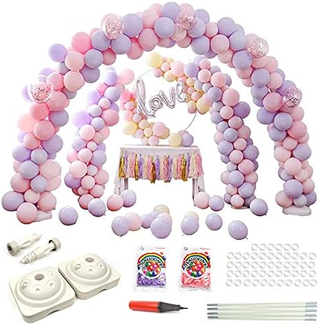 Amazon Co Jp Y Step 風船アーチ バルーンアーチ マカロンバルーン 0個 祝い風船スタンド 結婚式バルーンアーチ 風船装飾セット ハンドポンプ 付 ピンク 紫の風船 誕生日 成人式 フェスタ 学園祭 開店祝い パーティー 新年 春節 お祝い日 忘年会 おもちゃ