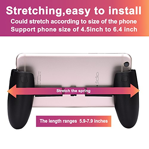 Mobile gamepad Game Controller for PUBG/Rules of Survival, Mobile Game Controller for 4.5-6.5inch Android IOS Phones and comfort mobile phone iphone Game Grip