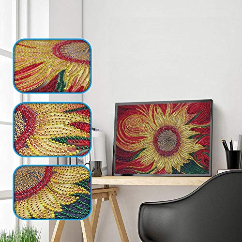Diamond Painting Kits, Mosaic Making, 5D DIY Special Shaped Diamond Painting Sunflower Cross Stitch Embroidery