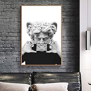 Floating Framed Canvas Wall Art for Living Room, Bedroom Statue Canvas Prints for Home Decoration Ready to Hang - 16x24 inches