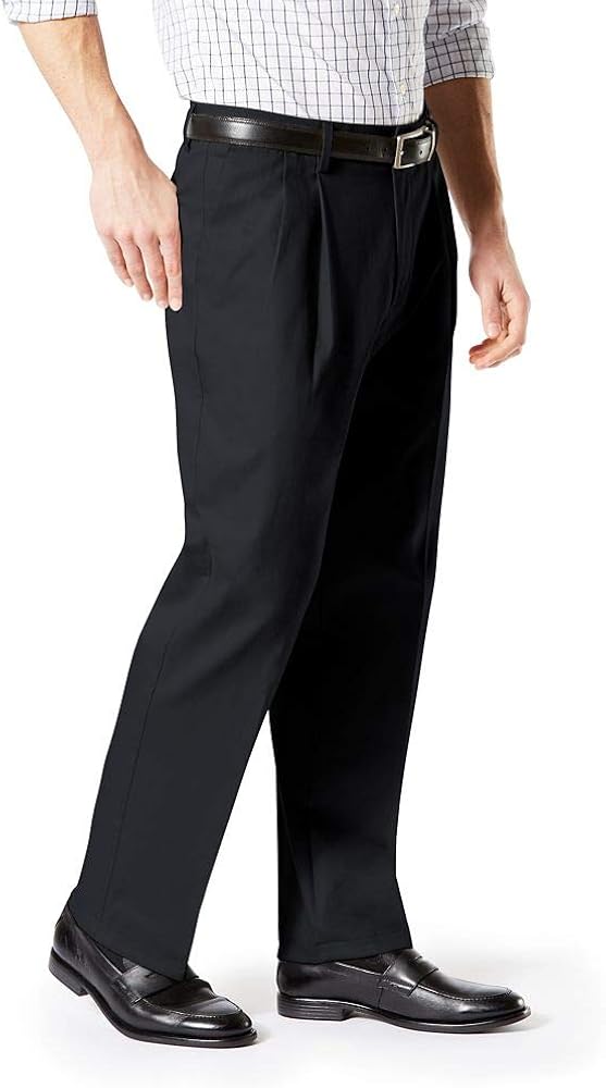 Dockers Men's Classic Fit Signature Khaki Lux Cotton Stretch Pants - Pleated at  Men’s Clothing store