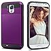 Galaxy S4 Case, Vofolen Dual-Layer Shock Absorbent Galaxy S4 Wallet Case Snap-on Rugged Rubber Cover Bumper Soft Armor + Anti-Scratch Hard Cover Protective Shell for Galaxy S4 (Purple)