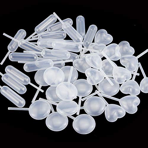 UPlama 210PCS 4ml Cupcake Pipette,Plastic Disposable Pipettes Heart Round Rectangular Plastic Squeeze Transfer Pipettes Strawberry Pipettes For Cupcake,Chocolate, Birthday Party And Holiday Decoration