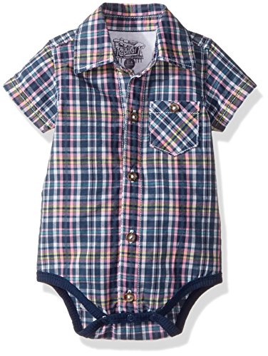 Kapital K Plaid Button-Down Bodysuit, 3/6 Months