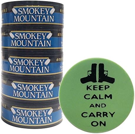 Smokey Mountain Herbal Chew or Snuff - 5 Cans - Includes DC Skin Can Cover (Arctic Mint Pouch) (Carry On Skin)