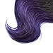 8 Inch Body Wave Human Hair Ombre Bundles T1B/purple Ombre Hair Weave 4pcs For Black Women Weave 200g/Pack Ombre Two Tone Black And Purple Blue Human Virgin Hair Extension (8Inch4pcs,Tpurple)