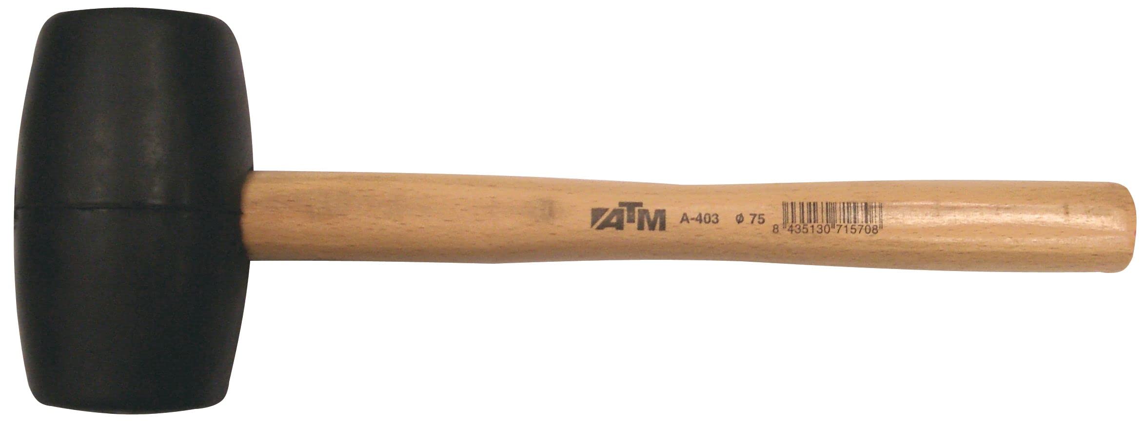Atm A401 - Maza goma Negro Mango Madera diámetro 55 120x300mm
