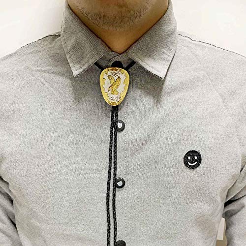 XGALBLA Bolo Tie with Golden Flying Eagle American Western Cowboy Necktie for Men - Thumbnail 6