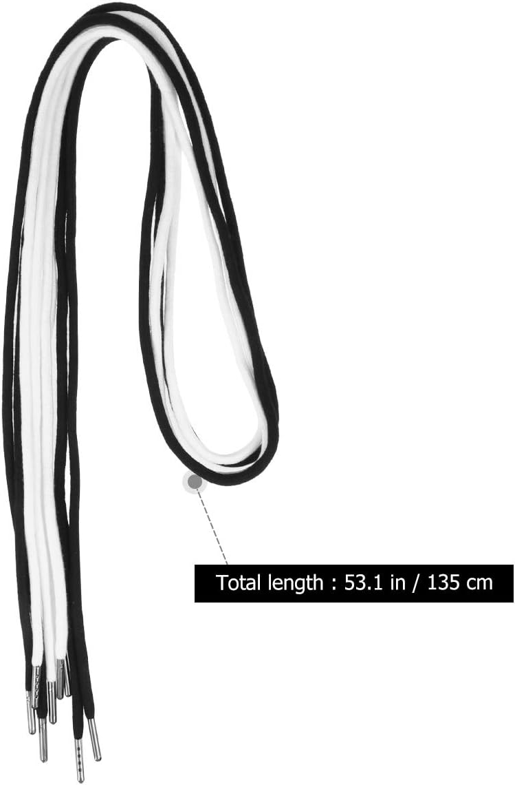 Metal Head Polyester Cotton Drawstring Cord for Hoodies Sweatpants, Shorts, Jackets - 135cm Black & Bleached Head, 4pcs - Image 4
