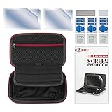 Nintendo New 3DS XL 2 in 1 Starter Kit, Portable Travel Hard Shell Carrying Case + Screen Protector Clear HD Full Coverage Protection Film Guard 6 Packs