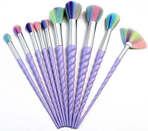 AmourBrush 10pcs Professional Makeup Brushes Set Fairytale Unicorn Makeup Tools Kit