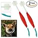 Petrodex Dog 2-in-1 Toothbrush & Plaque Scraper 2 Pack for Medium & Large Dogs. Ergonomic Tool Makes Dental Care & Cleaning Quick & Easy for Your Pup AND You! Tough on Bad Breath, Gentle on Your Dog.