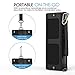 MoKo Carrying Case for OontZ Angle 3XL, Portable Speaker Cover PU Leather Protective Bag Sleeve Skins, with Holding Strap & Carabiner, Black