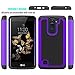 LG K8 Case, LG Escape 3 Case, LG Phoenix 2 Case, NOKEA [Shock Absorption] Hybrid Armor Defender Protective Case Cover for LG Escape 3 / LG Phoenix 2 / LG K8 (Purple)