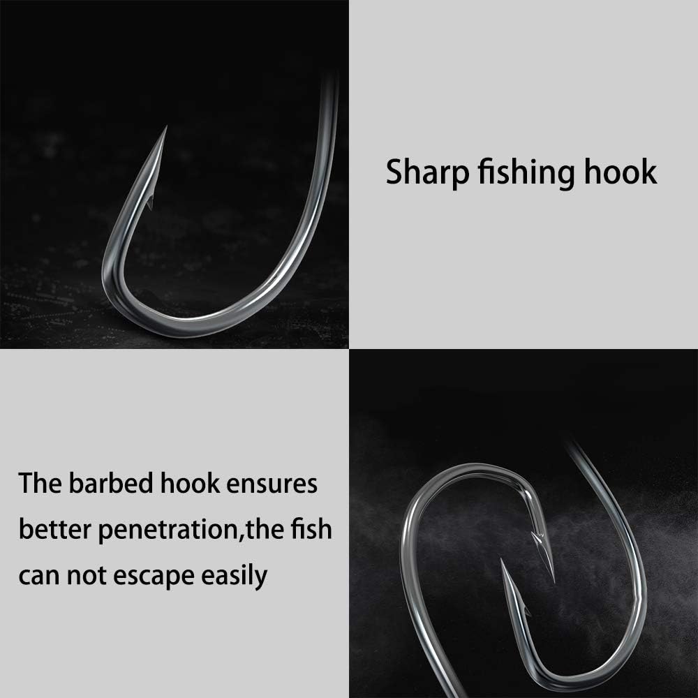 60pcs Mix Sizes Jig Heads Fishing Hooks Kit with plastic box, 2g 3g 5g 7g 10g, Silvery, FIVE SIZES - Image 5