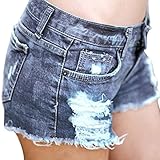 Lisli Women Distressed Ripped Hole Denim Jeans Shorts Pants Hot Mini Shorts (L(Asian XL))