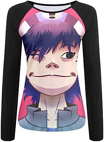 Women's 3D Lifelike Print Gorillaz Noodle The Fall1 Raglan Long Sleeve Tops Sweatshirt T-Shirt