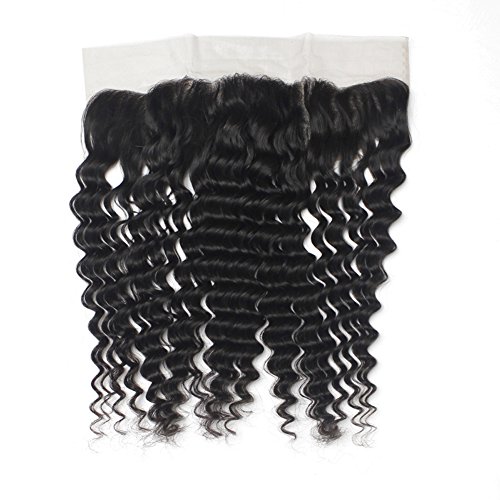 Forawme-Unprocessed-Brazilian-Deep-Wave-Hair-Full-Lace-Frontals-Human-Hair-14-Inch-130-1B-Ear-To-Ear-Pre-Plucked-Lace-Frontal-Closure-With-Baby-Hair-13X4-Hair-Pieces