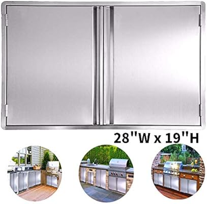 Ciogo Outdoor Kitchen Cabinets 28x19 Inch Double Wall Bbq Doors