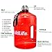 BuildLife 1 Gallon Water Bottle Motivational Fitness Workout with Time Marker/Drink More Daily/Clear BPA Free/Large 128OZ Capacity Throughout The Day(Red,1 Gallon)