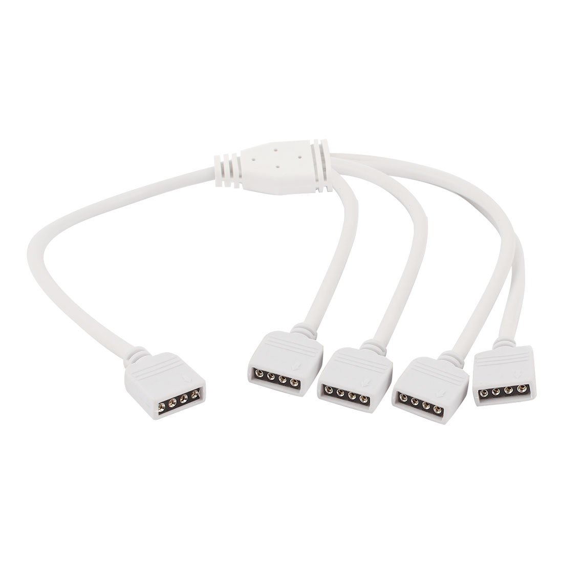 sourcing map RGB 5050 Surface Mounted Devices LED Strip Light 1 to 4 4Pin Female Connector Cable 30cm