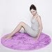 LOCHAS Luxury Round Fluffy Area Rugs for Bedroom Kids Girls Room Nursery, Super Soft Circle Rug, Cute Shaggy Carpet for Children Living Room, 4x4 Feet Purple